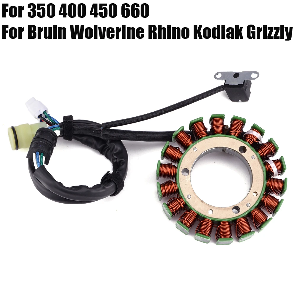 

Stator Coil For Yamaha Grizzly 350 400 450 660 Kodiak Bruin Wolverine Rhino YFM350 YFM400 YFM450 YFM660 A F FWA FA YXR450 YXR660