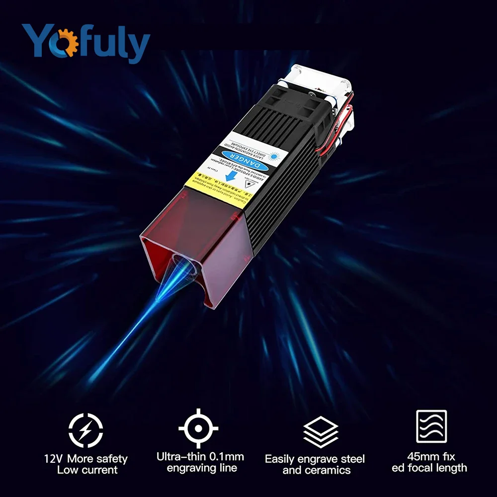 Yofuly 40W Laser Module 20W High Power Compressed Spot Laser Tools for DIY Laser Engraver Wood MDF Cutting CNC Engrave Metal