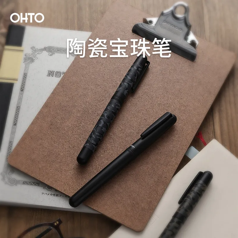 ohto-cr01-ceramic-roller-ballpoint-pen-05mm-smooth-writing-camouflage-green-limited-edition-premium-stationery