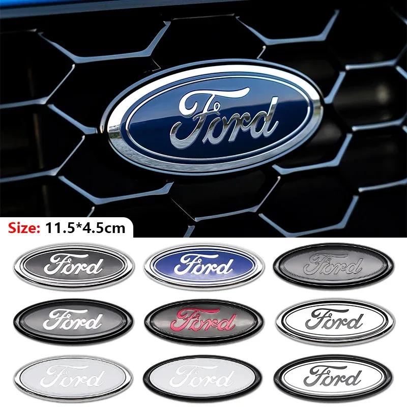 

11.5X4.5cm Car Logo For Ford Ranger Escape Mondeo Fusion Fiesta Kuga Edge Focus Mustang Rear Trunk Emblem Sticker Accessories