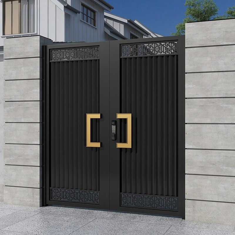 Aluminum alloy courtyard door Outdoor double open electric sliding courtyard door