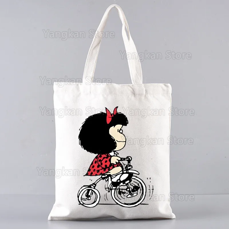 Mafalda Bolsa De Picnic Bolsas De Tela Comestibles Compras Bolsa De Yute Bolsa De Algodón Yute Sacola Reciclaje