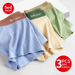 MiiOW 3pcs 40 Draw-on Cotton Men's Boxershorts Light Soft Comfortable Underwear Male 3A Antibacterial Man Underpants Boxer Short