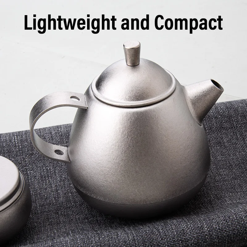 Imagem -03 - Tito-titanium Teapot Conjunto With Filter Outdoor Camping Tea Maker Chaleira Ultraleve Copo de Chá 25ml 1pc Storage