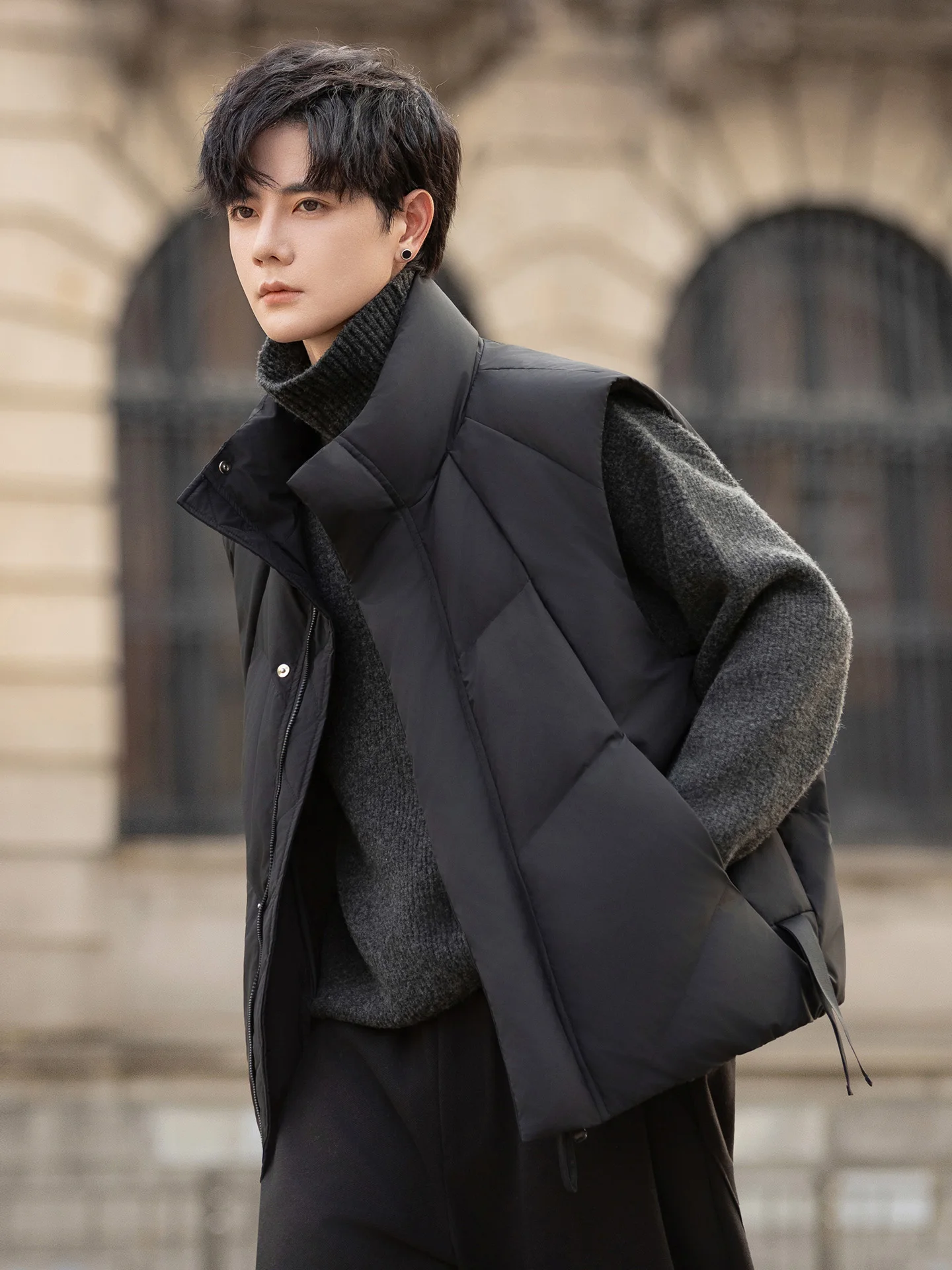 

Модный стеганый жилет из полиэстера с наполнителем из искусственного пуха, с воротником-стойкой, теплая верхняя одежда для пар, студентов и подростков