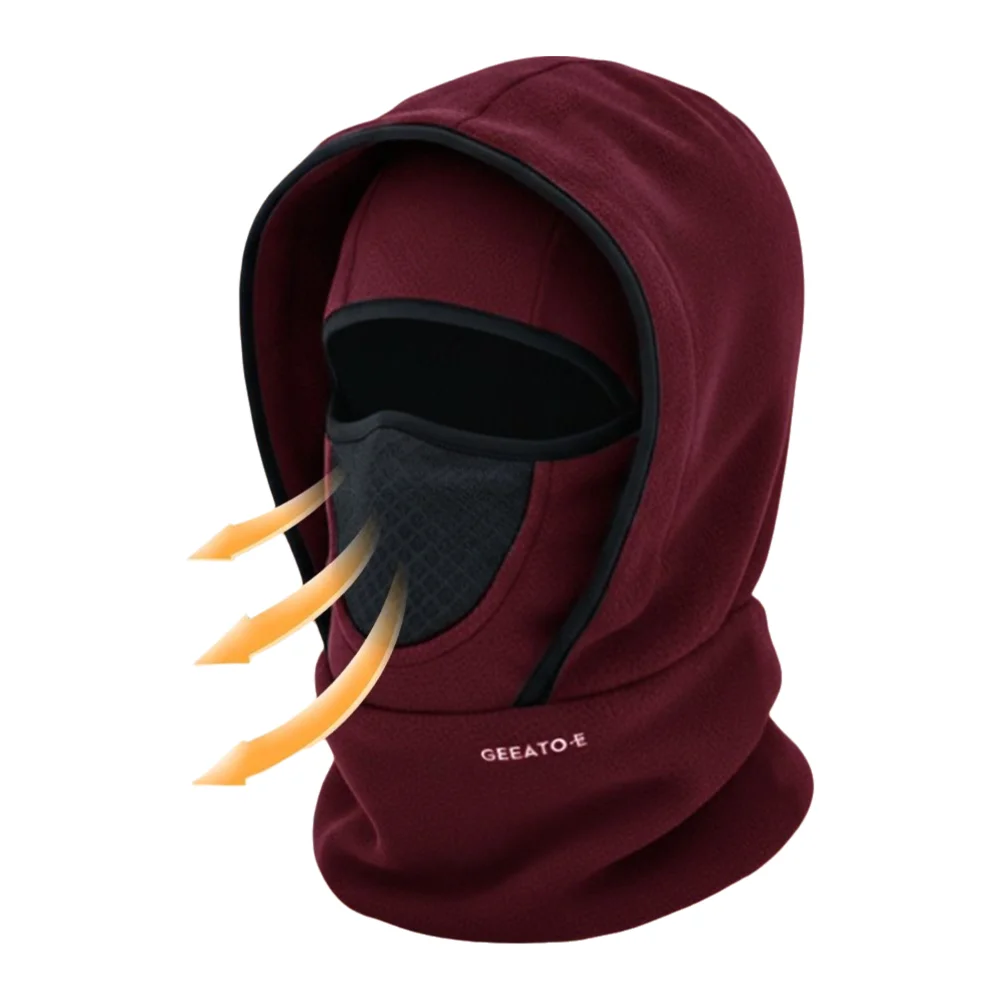 AliExpress NONE Waterproof Polar Fleece Balaclava Hat Thermal Cycling Skiing Hooded Neck Warmer for Cold Weather Face Neck Warmer Beanie Cap