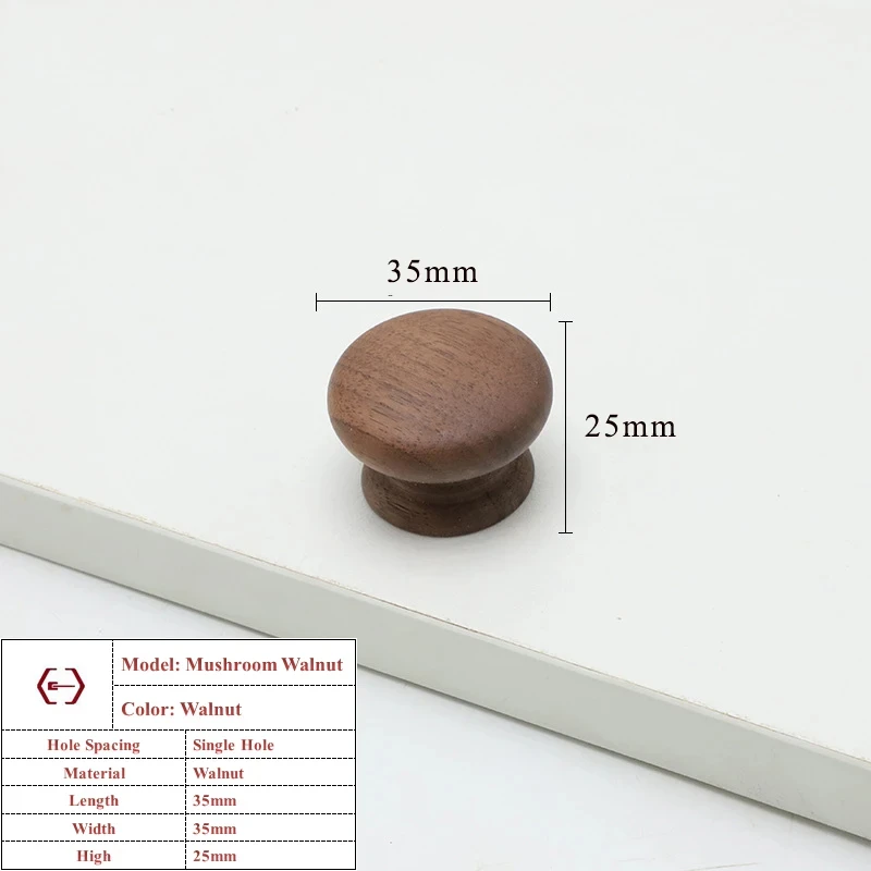 Walnoot Beuken Keukenkast Handvat Lade Massief Houten Meubeldeur Lade Ronde Knop Kast Houten Handvat Hardware Lange Trek