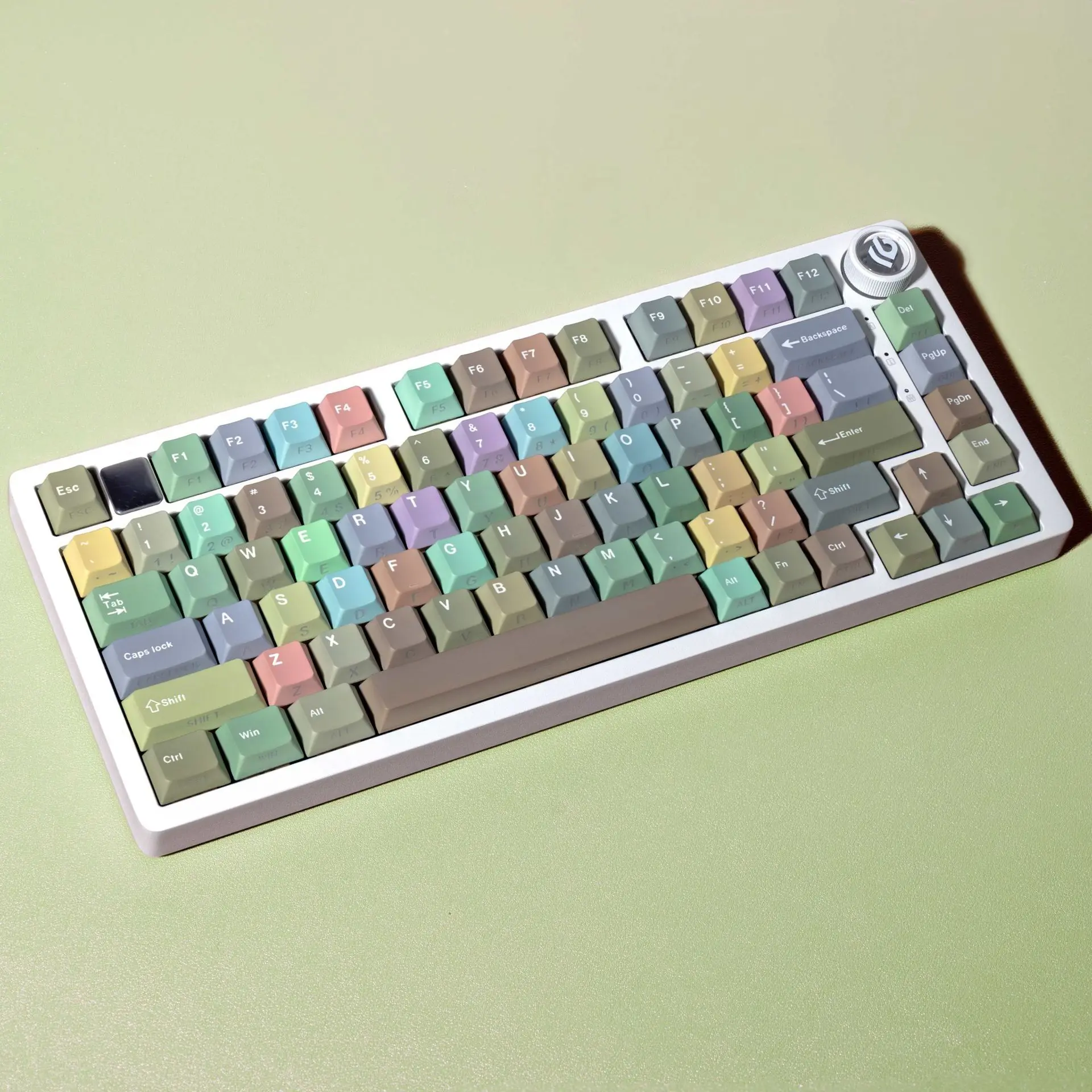 Morandi PBT Keycaps Cherry Profile Double Print Side Backlit 130 Keys EN/KR/FR/DE/ES/AR/JI for Gaming Mechanical Office Keyboard