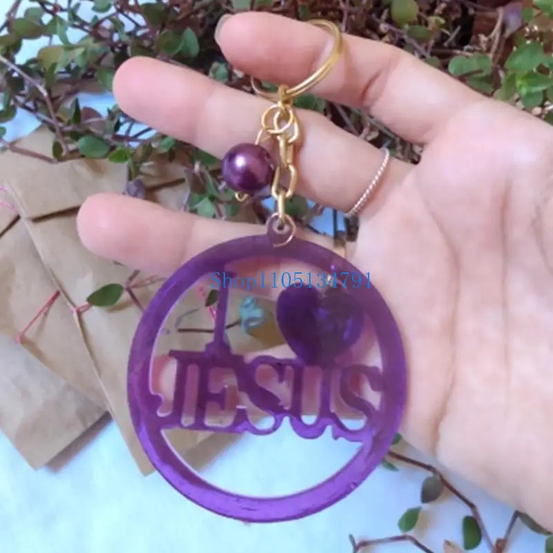

98km Jesus Christian Keychain Silicone Mold with Hole Keyring Pendant Handmade Mold