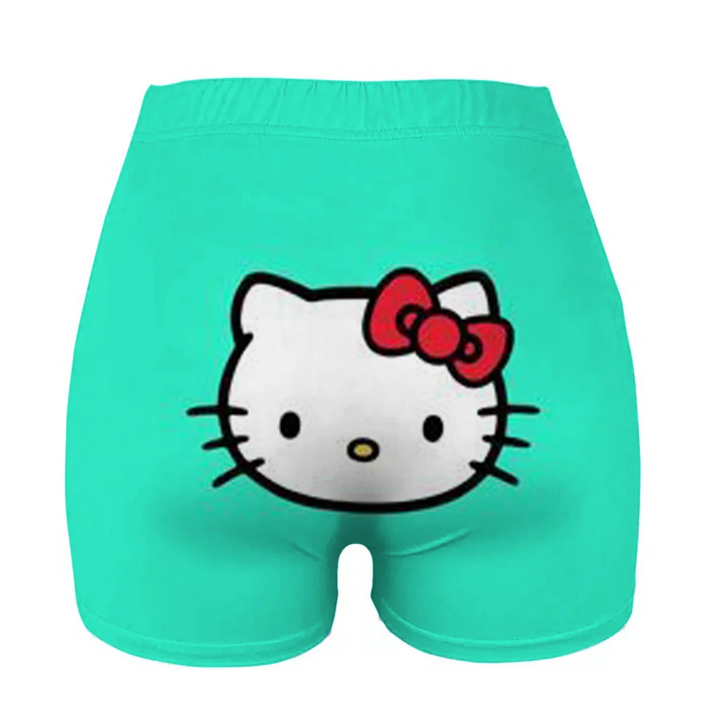 Pantaloncini da donna Pantaloncini sportivi da fitness per donna Ciclismo Jogging Fitness Hello Kitty stampa Pantaloncini da palestra push up Leggings Donna Yoga