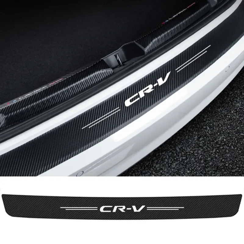 1PC Car Trunk Protective Bumper Threshold Stickers Decals for Honda CRV CR-V 2 3 4 5 Accord Odyssey HRV FITJazz Pilot Civic City