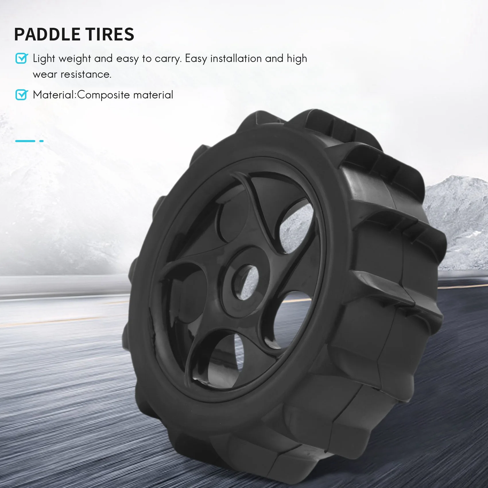 4Pcs RC 1/8 Paddles Snow Sand Tires Tyres Fit 1:8 Off-Road Wheels 1:8 Off-Road Short Card Beach Tire for RC Car