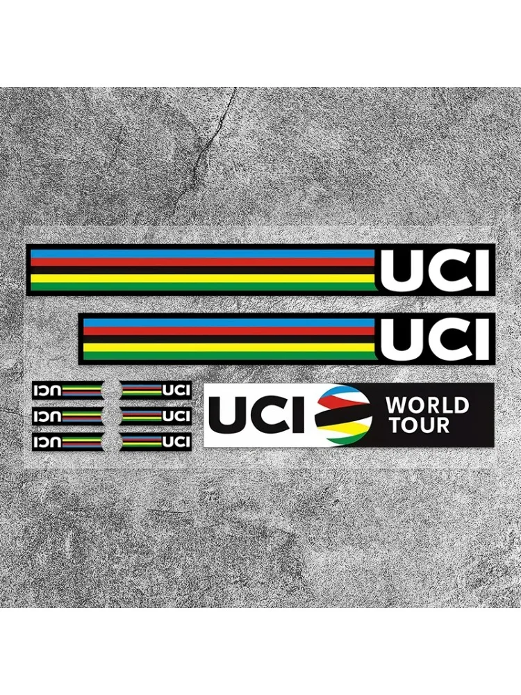 AliExpress NONE 9Pcs UCI Rainbow Strip Bike Stickers Waterproof Sunscreen Durable Bicycle Frame Vinyl Decals