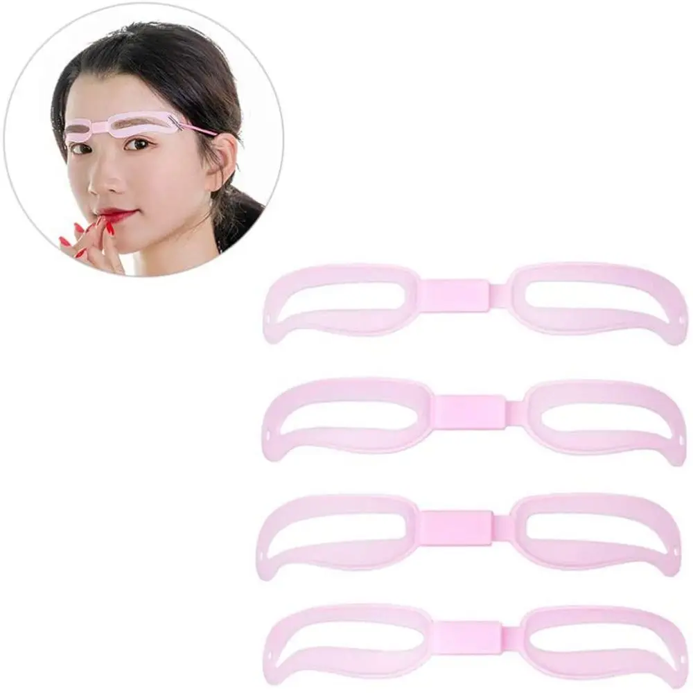 Draagbare 4-stijlen cosmetica herbruikbare verzorging wenkbrauw shaper kit wenkbrauw stencil lijster kaart