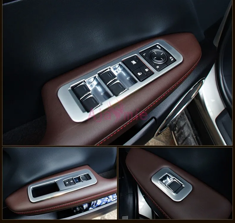 

For Lexus RX 450h 350 270 2016 2017 Interior Window Glass Button Cover Frame Stickers Panel Parts Chrome Car Styling Accessories