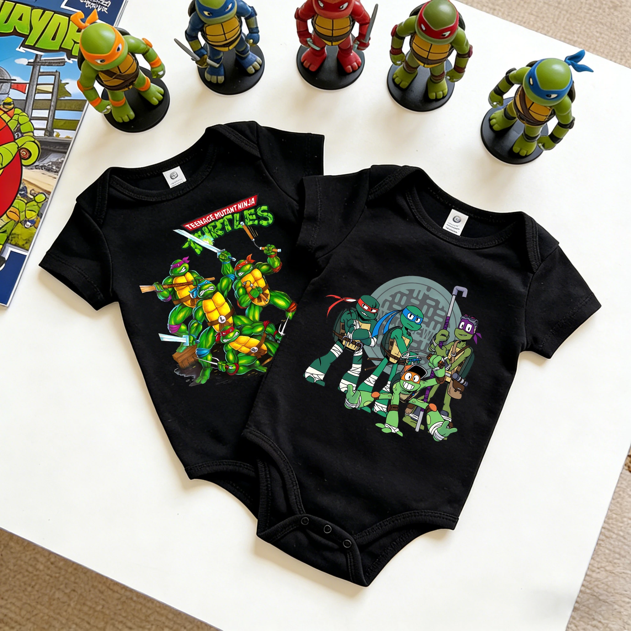 

Cute TMNT Mutants Baby Jumpsuit Cotton Newborn for Anime Games Cartoon Movie Boys 3-24m Infant Clothes Safe Soft Romper Bodysuit