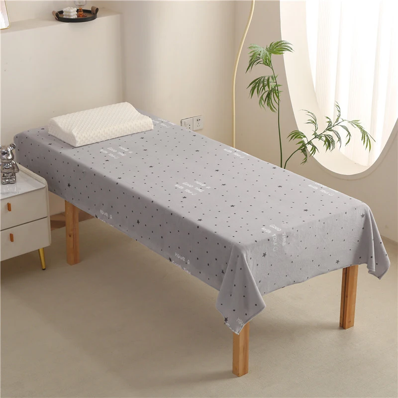 Beauty Salon Bed Sheets Thicken Soft Warm Velvet Massage Table Bedsheets Physical Therapy SPA Dust-proof Bed Cover Without Hole