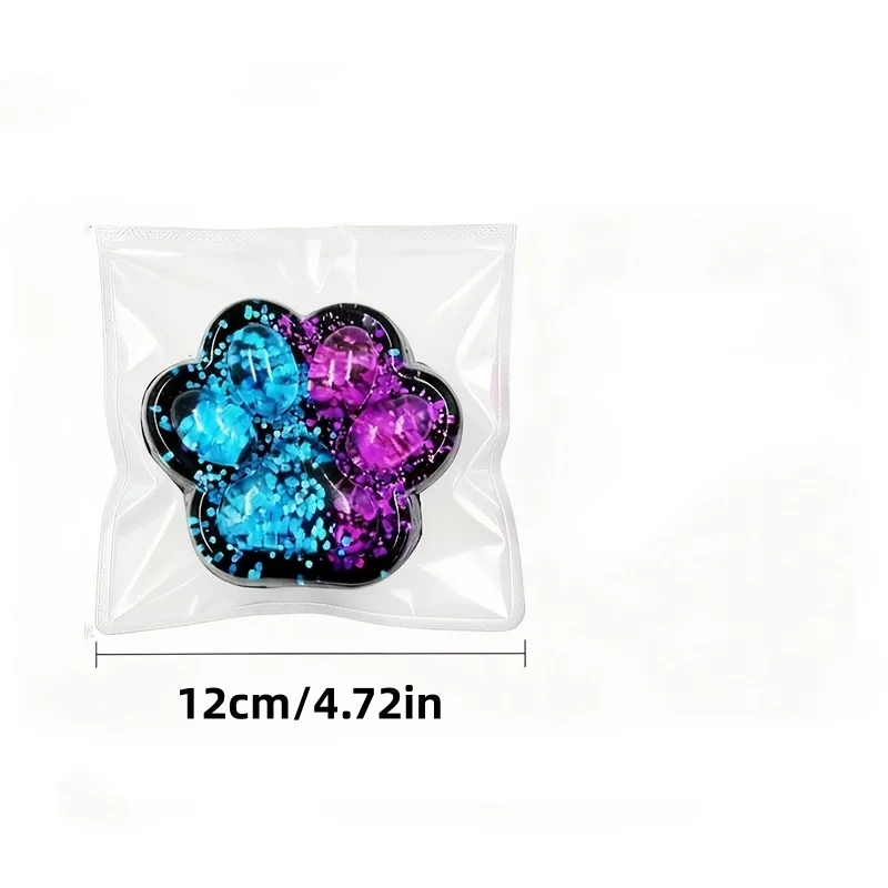 1 Piece Set of Three-Color Glitter Cat Paw Squishy Toy, Giant Cat Paw Stress Relief Toy, Creative High-Value Squishy Toy for Office Desk, Collectible Item, Holiday Gift