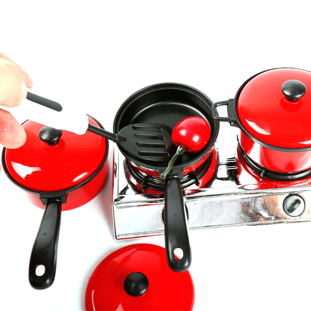 13pcs simulazione bambini utensili da cucina giocattoli multifunzione rosso stoviglie per bambini bambino finta gioca giocattolo