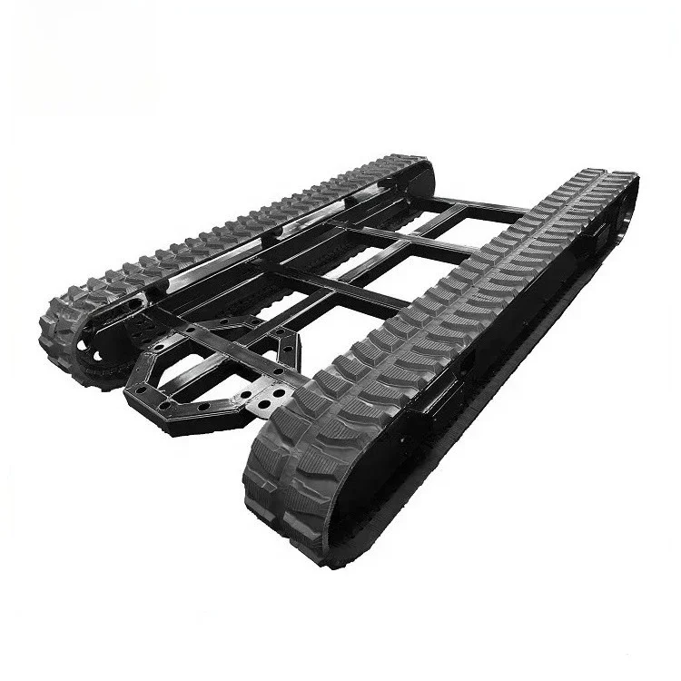 Mini Rubber Tracked Crawler Chassis Platform for Hydraulic Firefighting Robot Transport Vehicle Undercarriage with Slewing