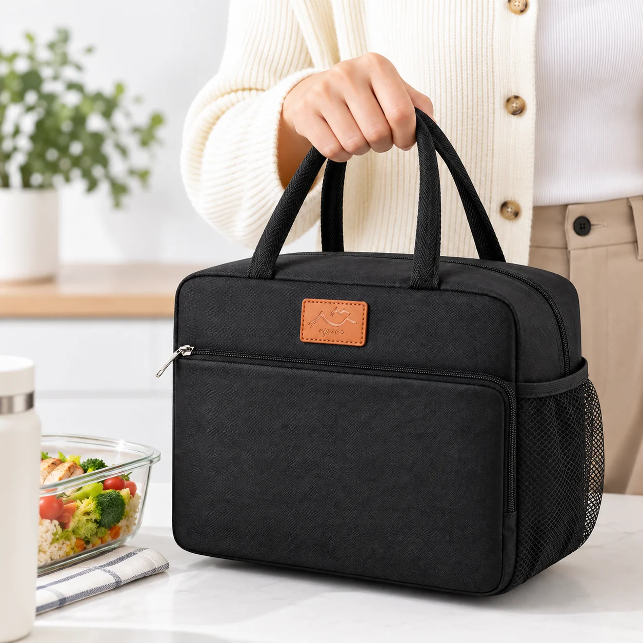 Thermal portable lunch bag - Large capacity food storage bag - Suitable for use in work, office, school, and for outdoor picnics