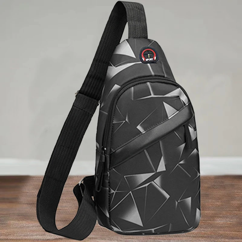 กระเป๋าคาดหน้าอกทรงสี่เหลี่ยมแบบยูนิเซ็กซ์ - กระเป๋าสะพายลายพรางสไตล์เกาหลี (กระเป๋าสะพายข้างผ้าแคนวาสอ็อกซ์ฟอร์ดสำหรับผู้ชาย/ผู้หญิง)