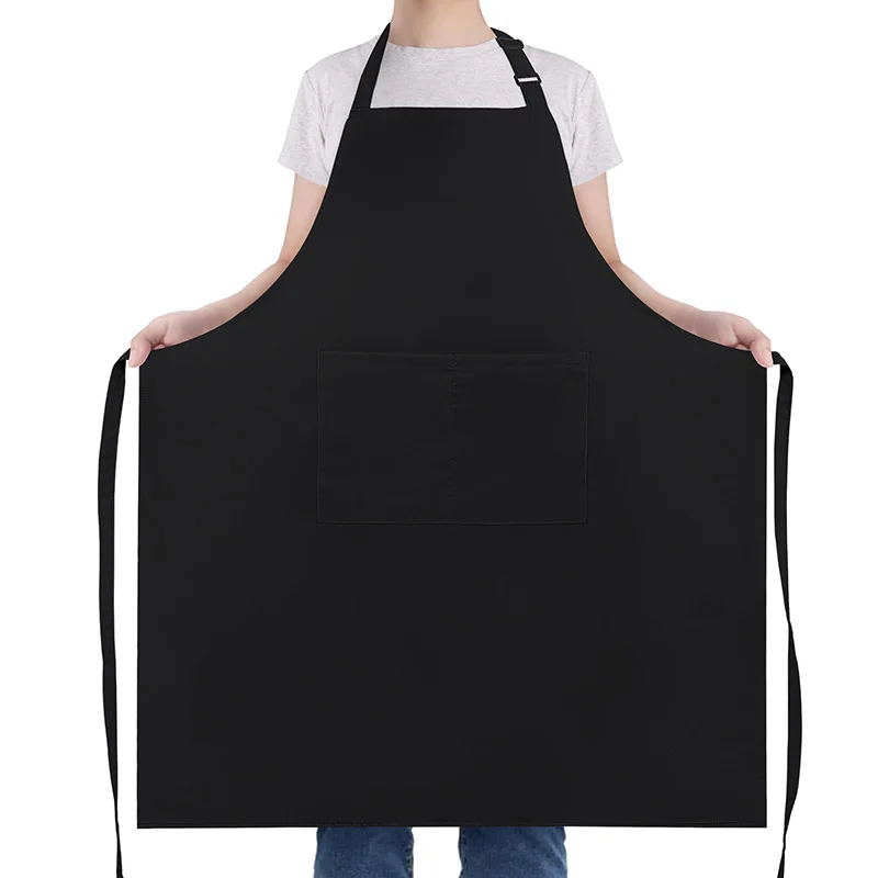 

Black Waterproof Oil-proof Long Apron with Pockets-Double Buckle Adjustable for Home Cooking,Comfortable &Durable for Men&Women