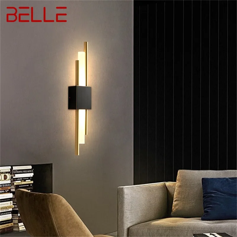 

BELLE Nordic Brass Wall Lamp Modern Sconces Simple Design LED Light Indoor For Home Decoration