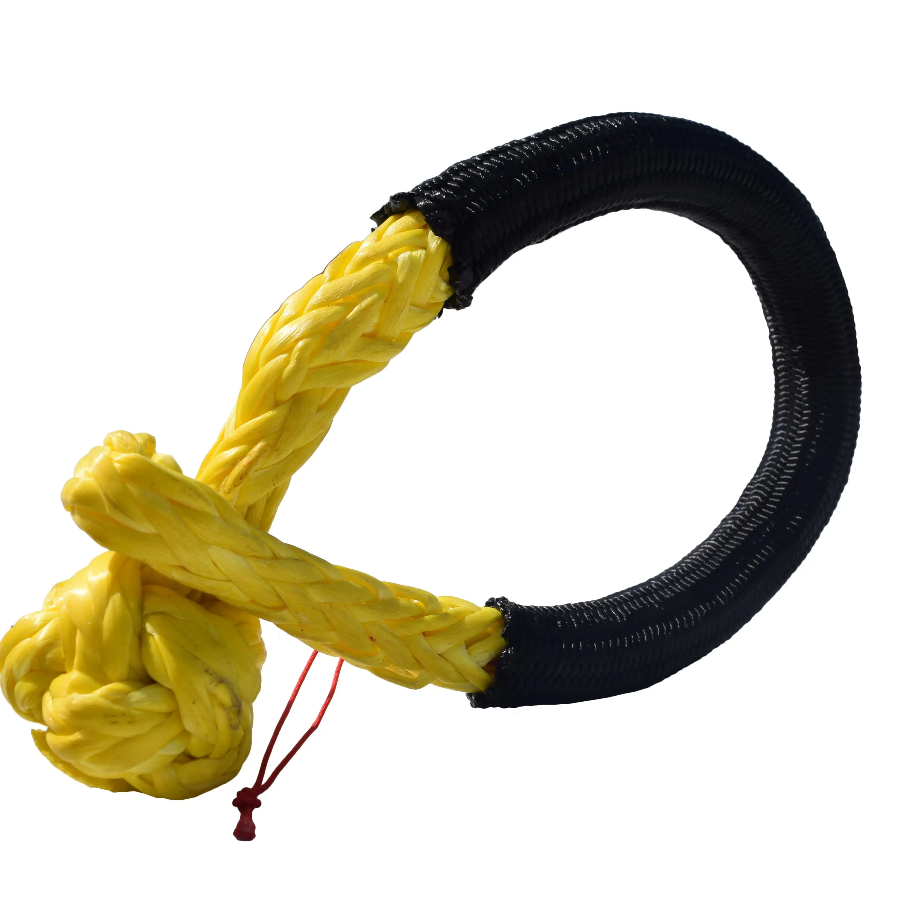 2Pcs of Yellow 5mm*80mm ATV Soft Shackle,Synthetic Rope Shackles For Towing Yacht Straps