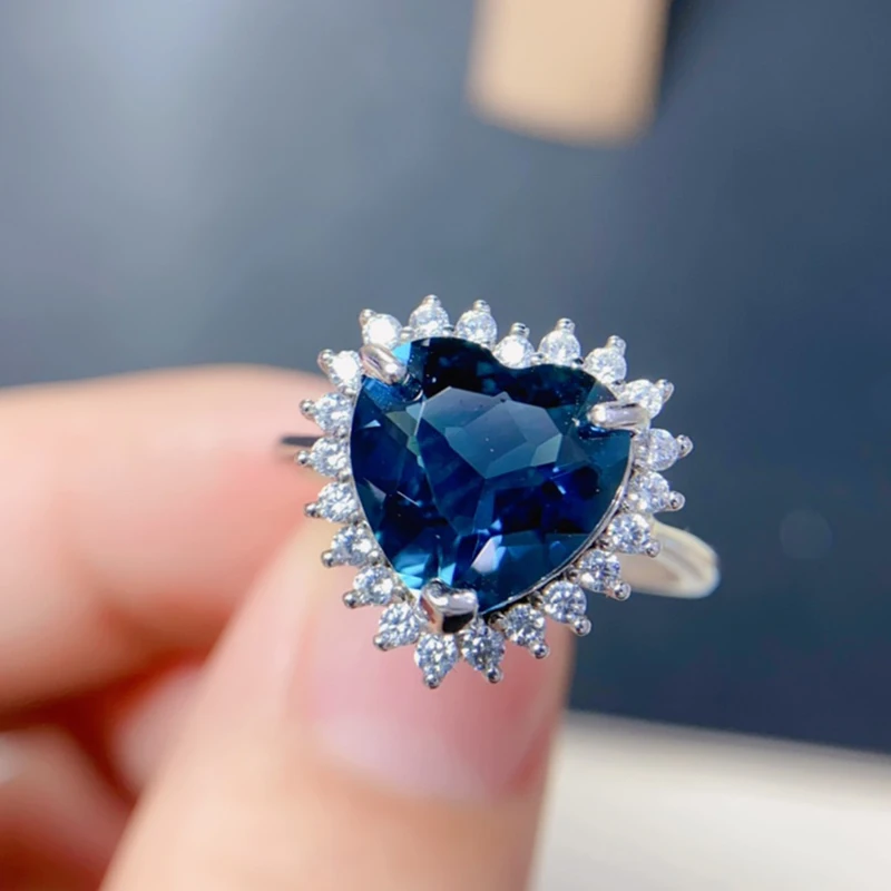 

Natural London blue Topaz rings for women silver 925 jewelry luxury gem stones 18k gold plated free shiping items Party Gifts