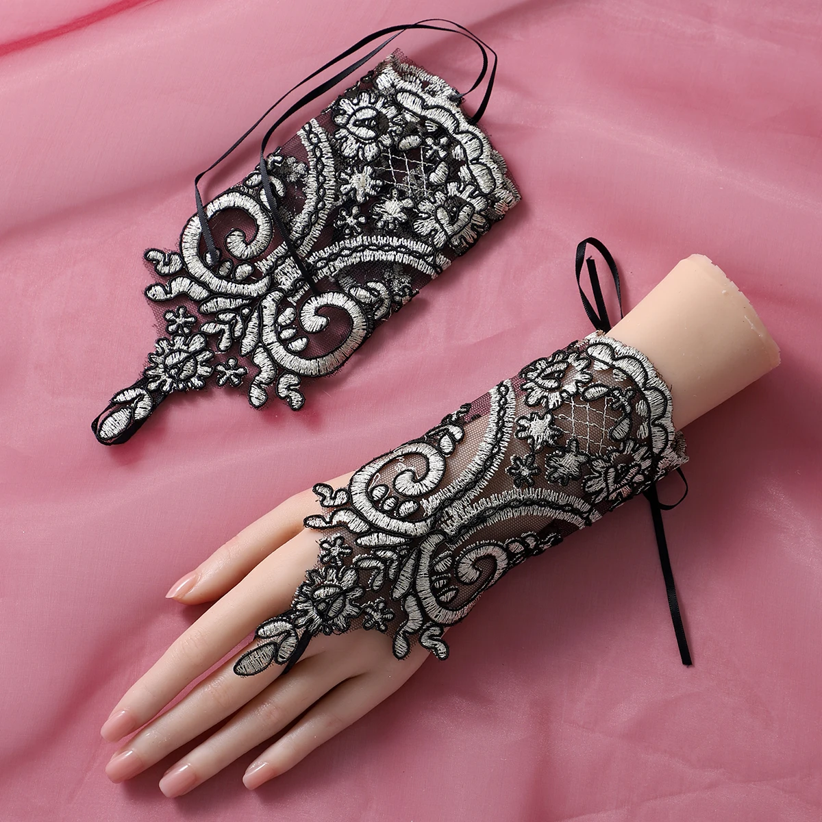 Bridal Gloves Full Of Sexy Style Ladies' Wrist Length Fingerless Dress Up Gloves Suitable For Party