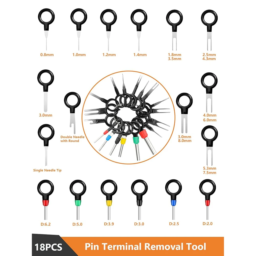 25 pin connector kit for automotive wire terminal pins 660 pieces 1/1.5/1.8/2.2/2.8/3.5/4.8/6.3mm terminal disassembly tool