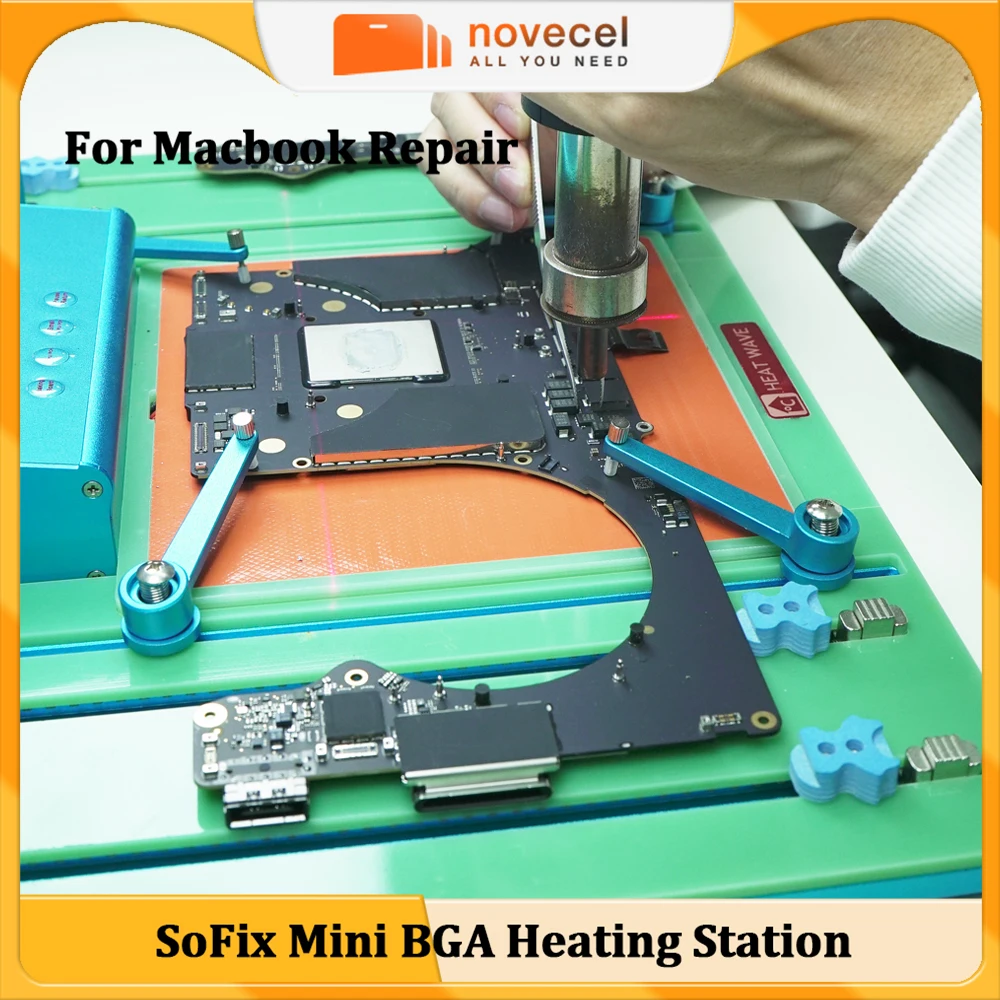 SoFix S-BGN2 Heating Station+Clamp Fixture+Chip Positioning Jig Locator for MacBook Logic Board Rework T2 Chip Glue Removal Tool