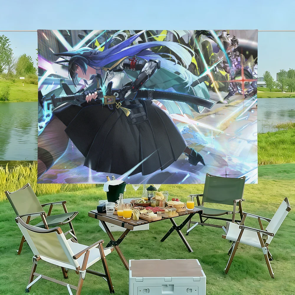 Game ZZZ Hoshimi Miyabi Flag Wall Decorations Home Decor Suitable For Living Rooms Bedrooms Dormitories Parties And Holidays