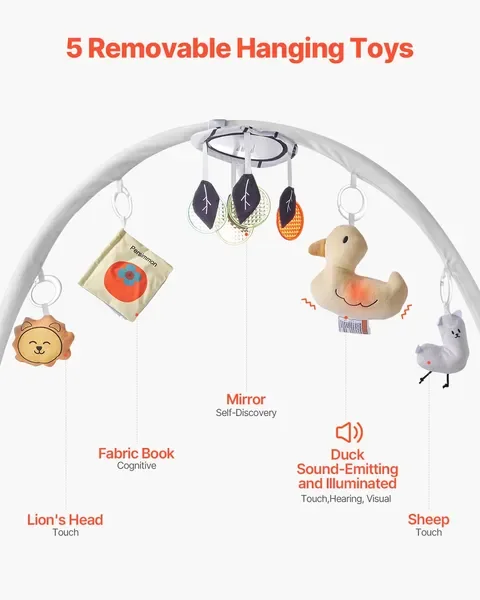 سجادة رياضية للعب الأطفال مع 5 ألعاب حسية مقاس 39.1 × 32.7 بوصة