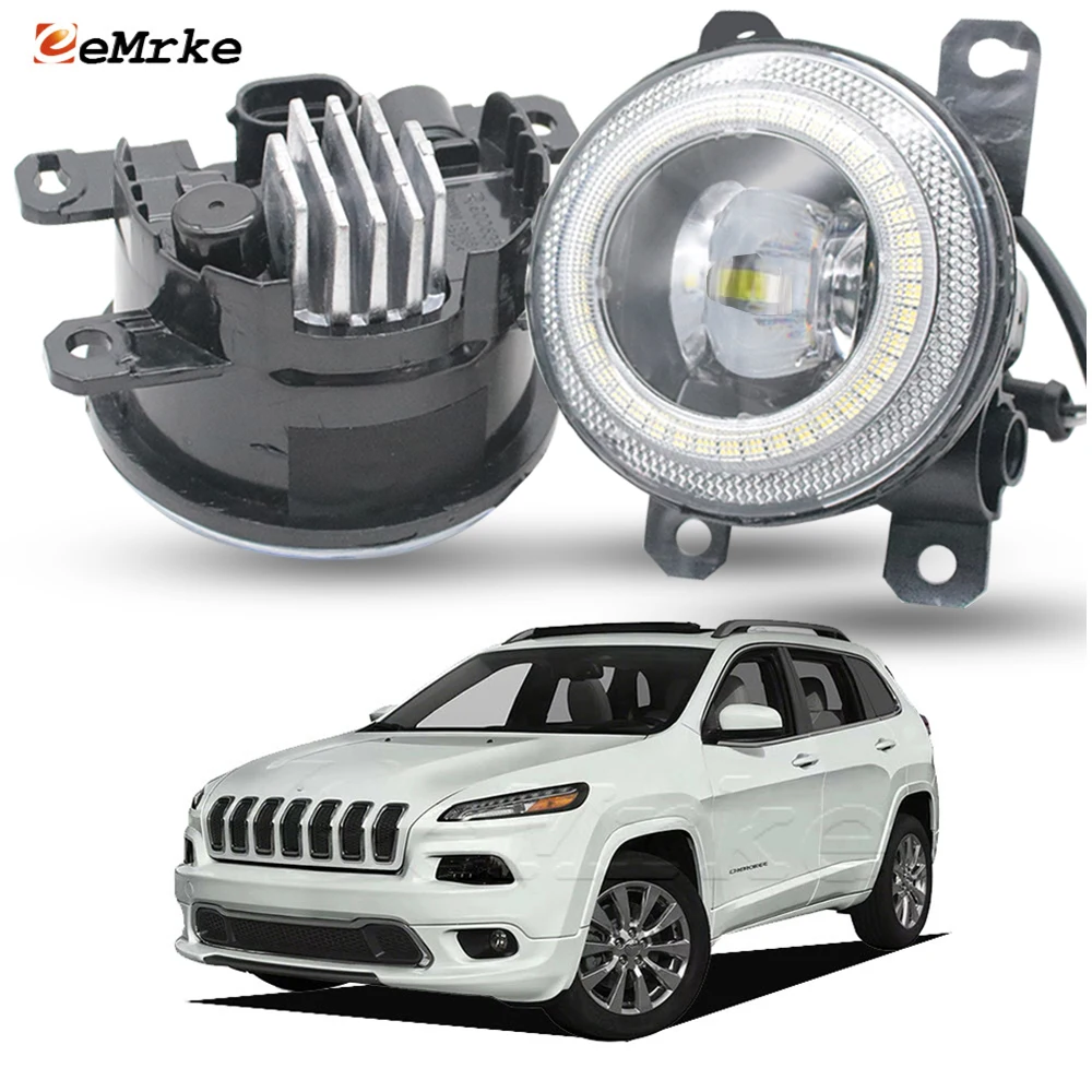 

Левый и правый для Jeep Cherokee KL MK5 2014 2015 2016 2017 2018 светодиодные противотуманные фары Angel Eye DRL противотуманные фары автомобильные аксессуары
