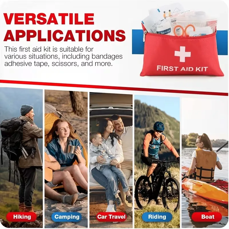 142pcs First Aid Kit Outdoor Emergency Set Waterproof Medical Bag for Travel Cycling Hiking Backpacking Camping Car Motorcy - view 6