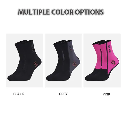 Imagen 2 del producto Calcetines de buceo de neopreno de 1,5 MM para hombre y mujer, calcetines cálidos para nadar y esnórquel, calcetines largos antideslizantes para deportes acuáticos, calcetines de playa