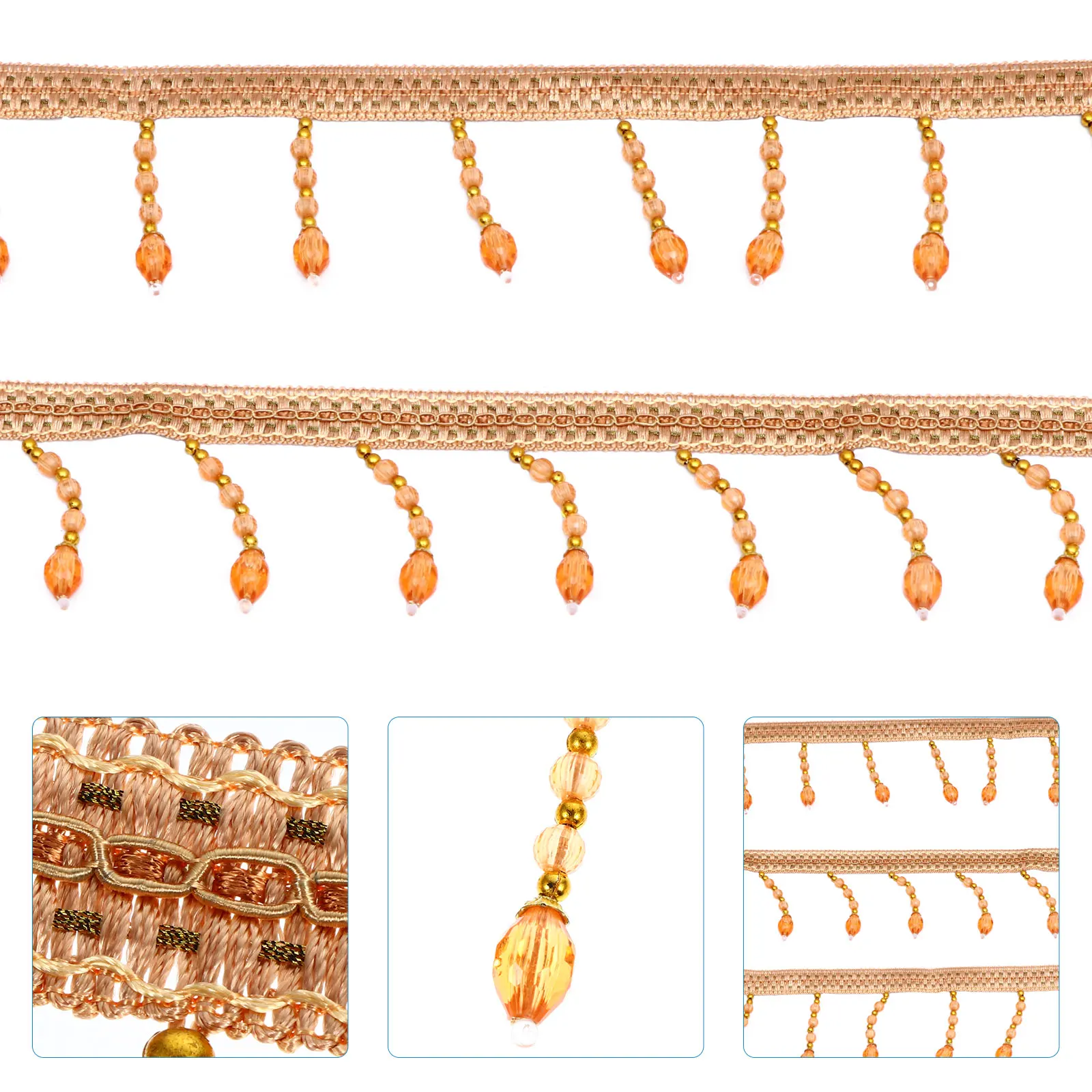 

Curtain Accessories Braided Hanging Beads Tassel Fringe Trim DIY Home Decor Polyester Cotton Material Practical Craft Sewing
