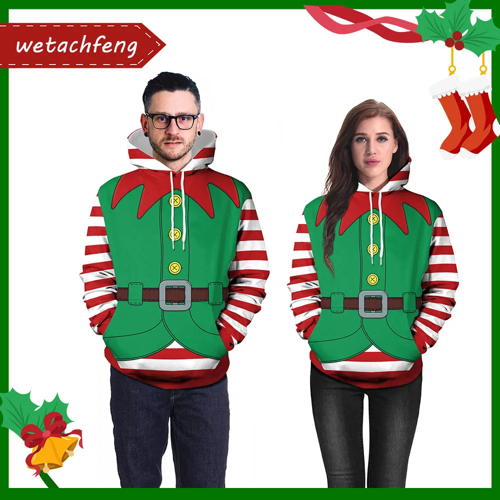 

Men Women 3D Digital Printed Ugly Christmas Sweater Couples Funny Novelty Tacky Christmas Jumper Party Holiday Xmas Sweatshirts