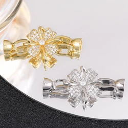 Juya-Fermoirs à fleurs plaqués or 18 carats, fermoirs de fermeture, accessoires pour bricolage, perles baroques, perles, bijoux exécutifs