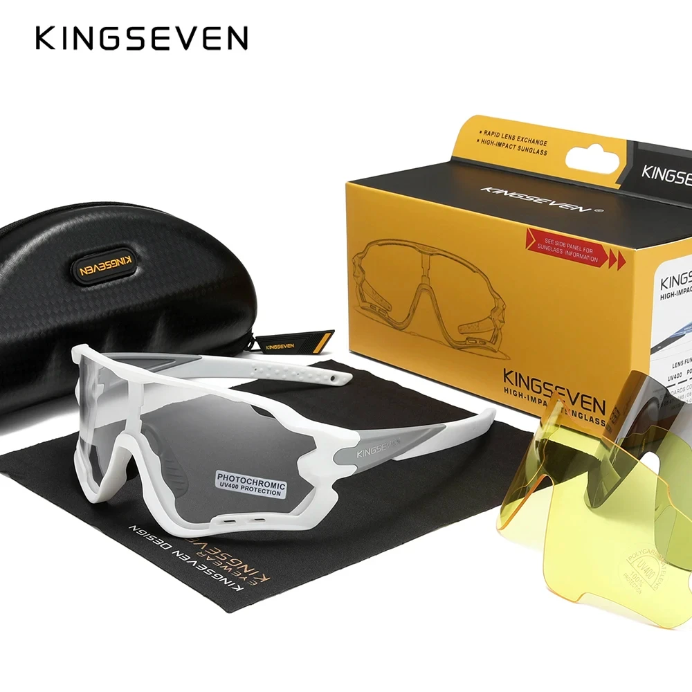 KINGSEVEN New Fashion Sunglasses Men Women Mirror UV400 Polarized Protect HD Lens TR90 Frame Glasses Riding Climbing Eyewear