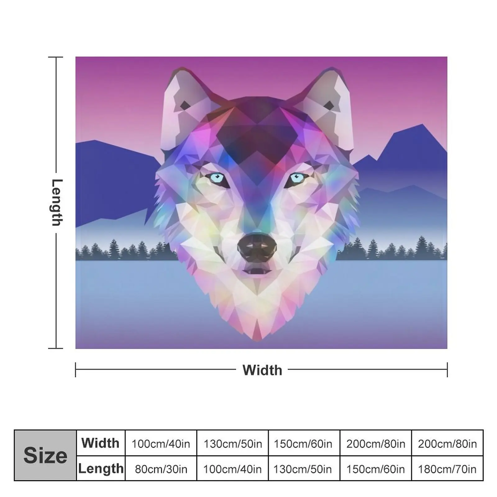 geometric wolf Throw Blanket halloween Extra Large Throw valentine gift ideas Blankets