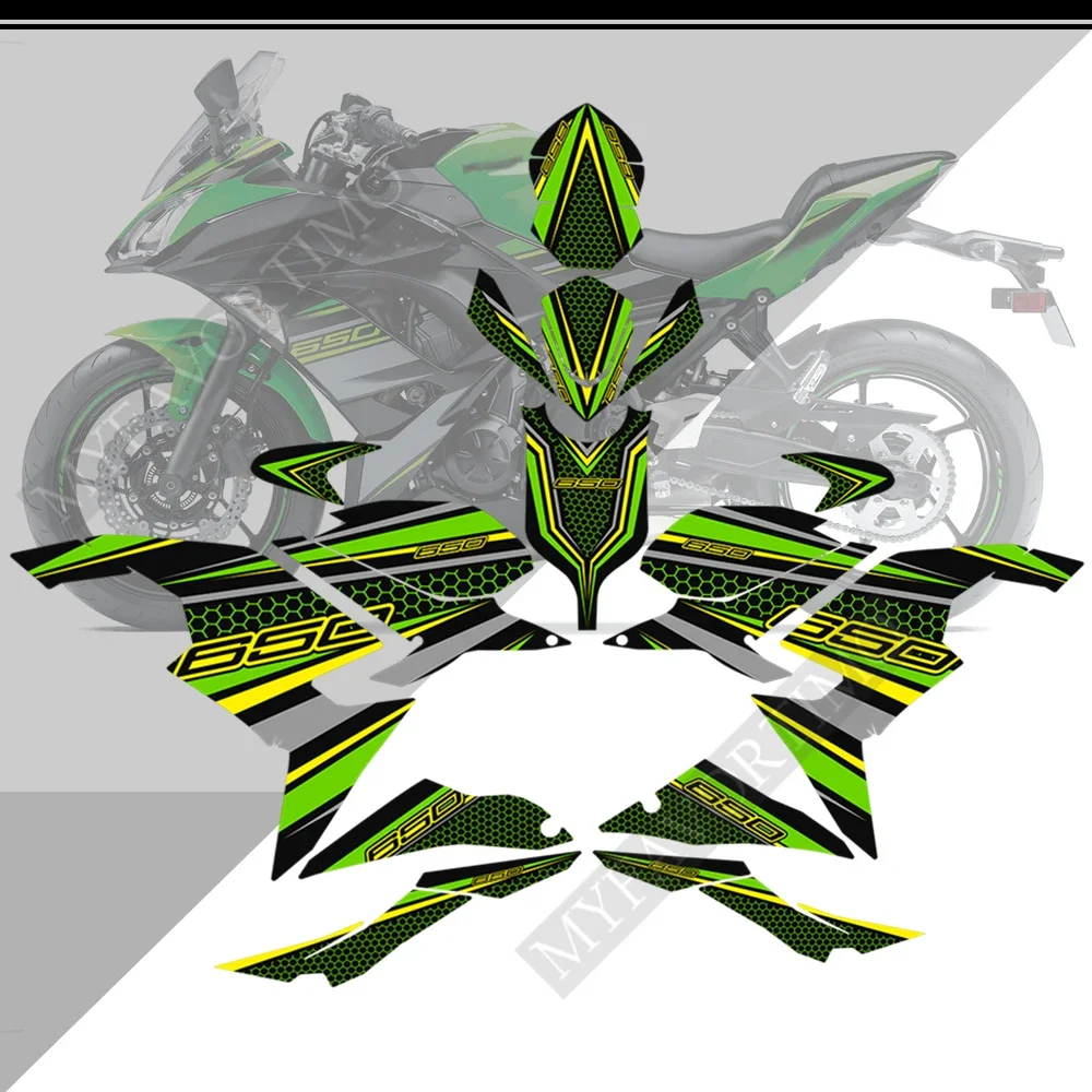 Protector Tank Pad Stickers Decal Kit Knee Emblem Badge Logo Fairing Protection For Kawasaki Ninja 650 2018 2019 2020 2021
