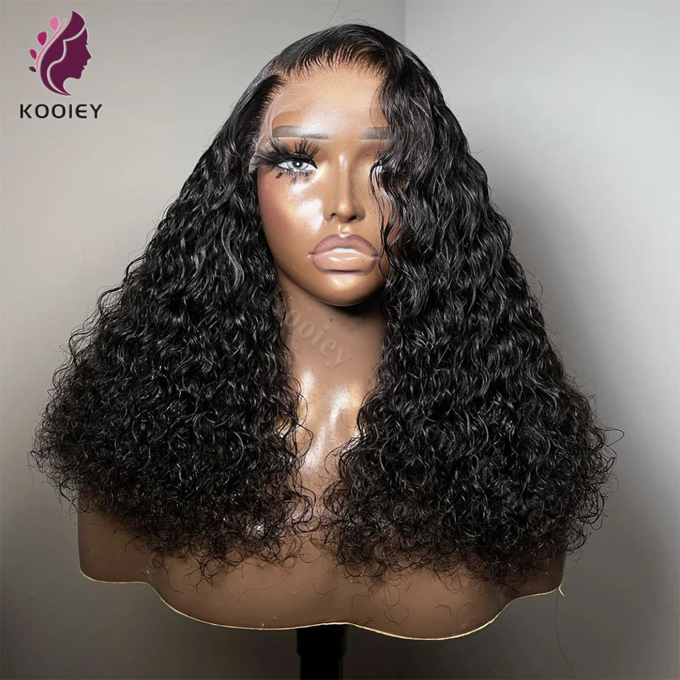 

Brazilian Water Curly Transparent 13x4 Lace Front Wigs Wet Wavy Human Hair 360 Lace Frontal Wigs For Women Pre Plucked Side Part