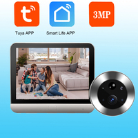 Digital door peepholes,2.4G,WIFI,1080P, HD camera，Tuya wireless  Smart Home Security Doorbell，With door hole Video Cat eye