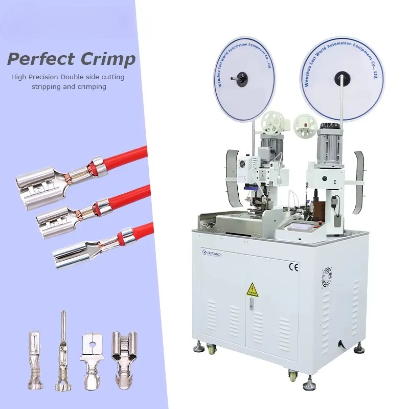 EW-801 Fully Automatic Double Side Cable Manufacturing Equipment Terminal Wire Stripping and Crimping Machine