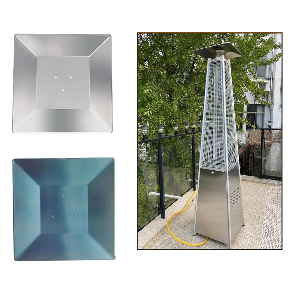 For Pyramid Patio Heater Replacement Square Reflector Flame Shield Fits Most Models Aluminum Cover 7cm and 11cm Hole Distance