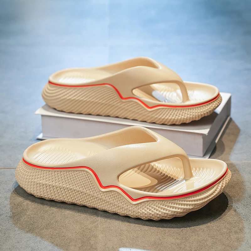 Sommer-Herren-Hausschuhe, weiche Flip-Flops für drinnen und draußen, bequeme Slides, Freizeitschuhe, Herren-Strandsandalen, Herren-Hausschuhe – Detail 8