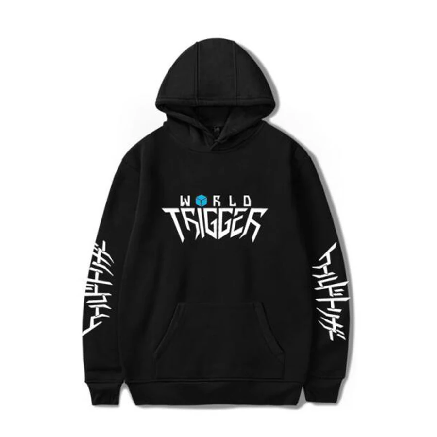 Anime World Trigger Mikumo Osamu Kuga Yuma Funny Hoodie Hip Hop Graphic Sweatshirts Poleron Hombre Streetwear Harajuku Tracksuit